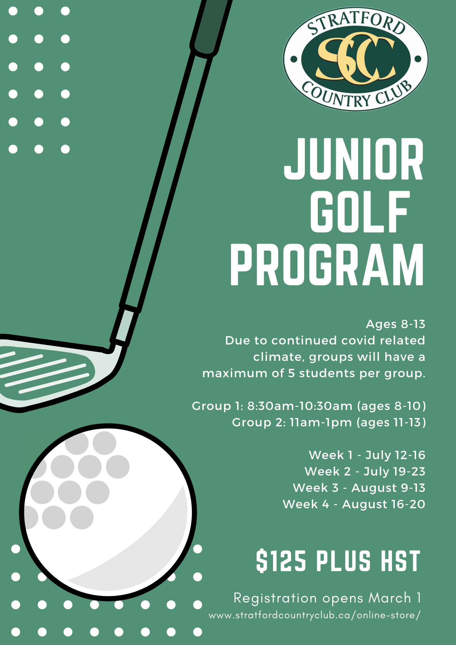 Junior Golf Program Stratford Country Club