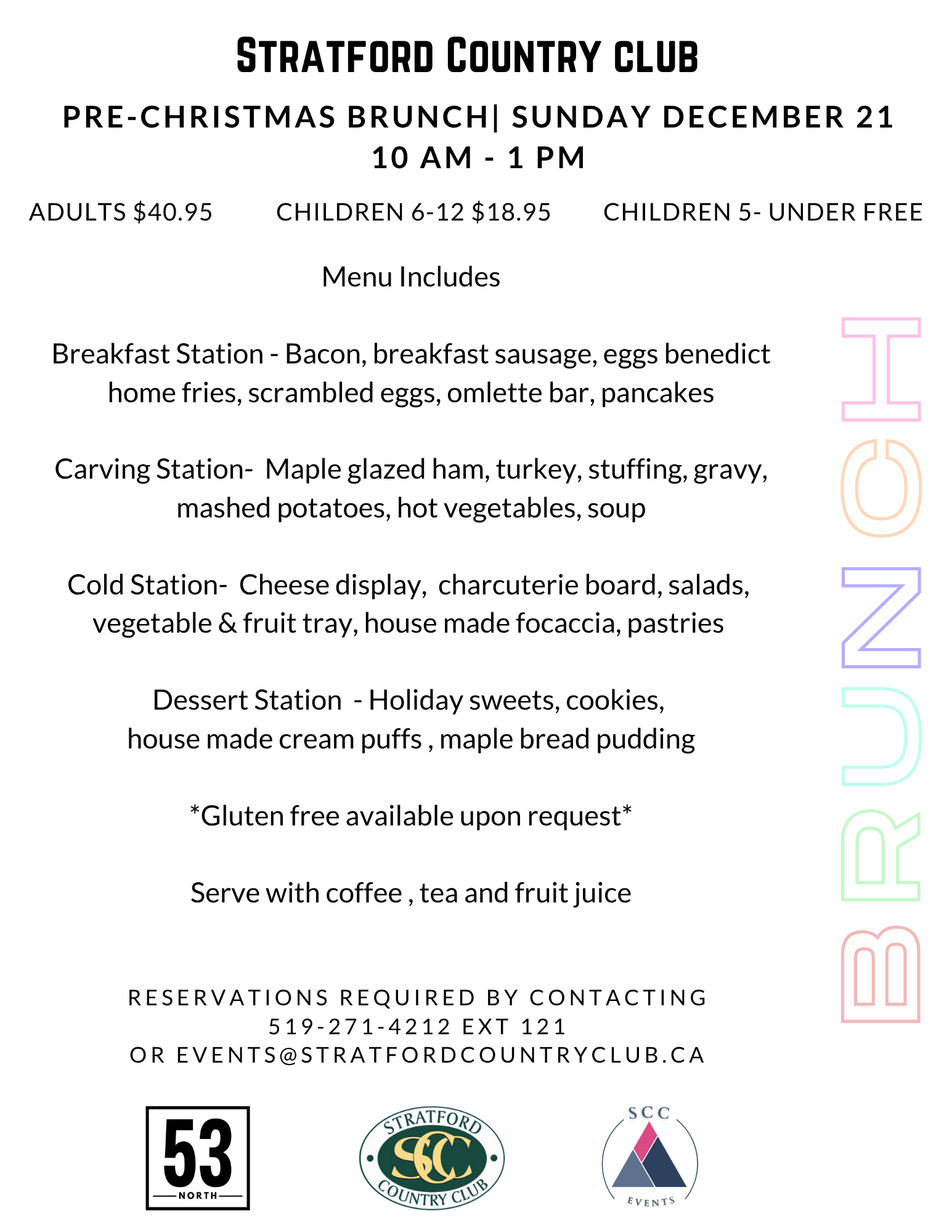 Pre Christmas Brunch Menu