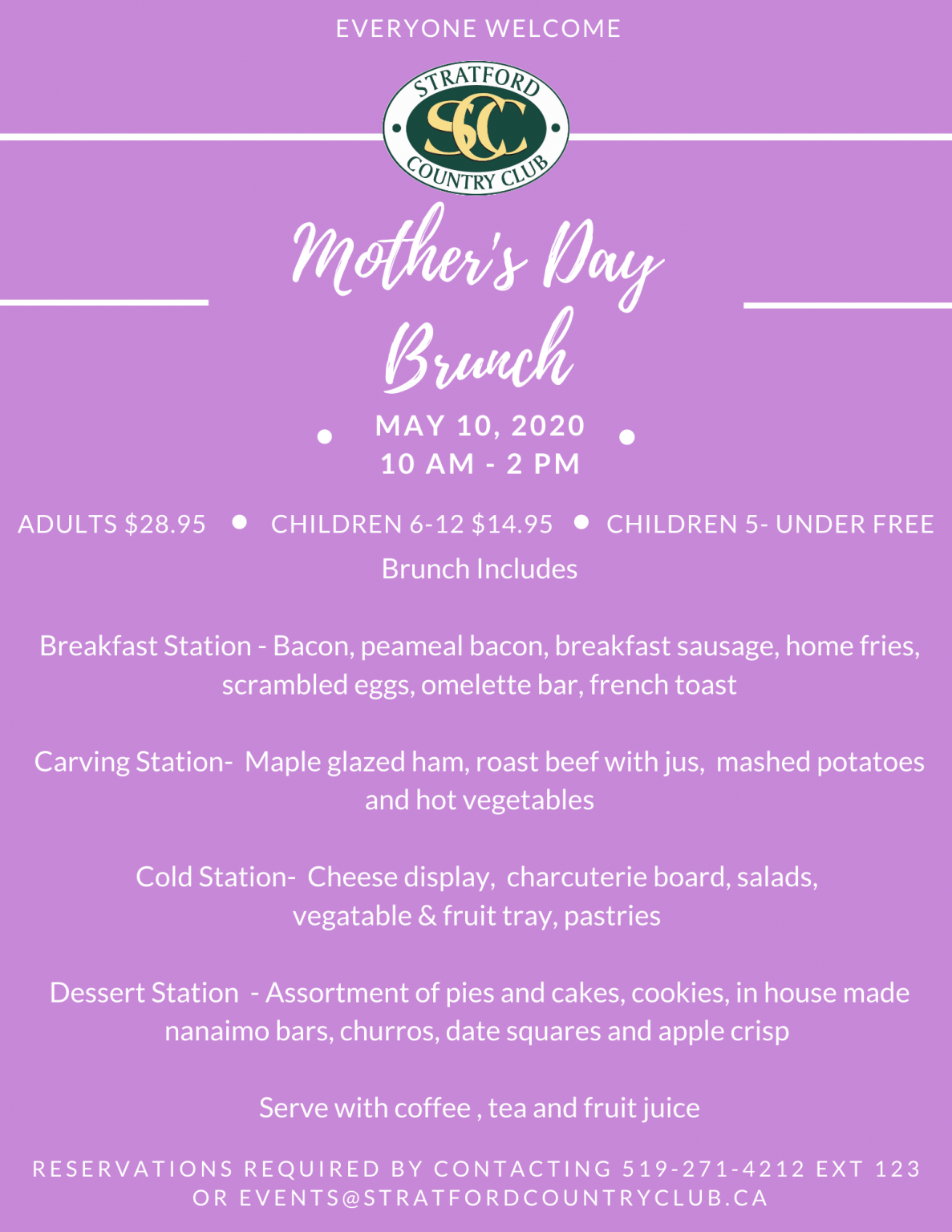 mothersdaybrunch Stratford Country Club